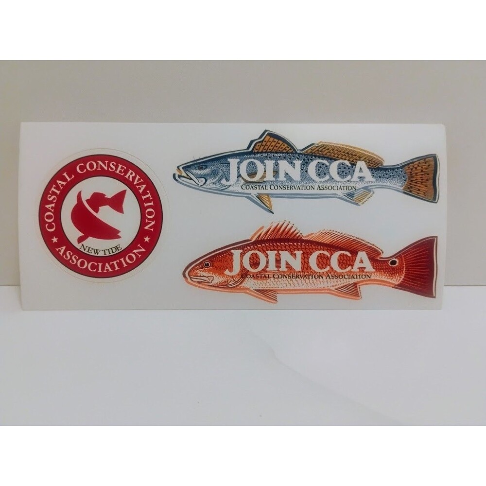 COASTAL CONSERVATION ASSOCIATION NEW TIDE CCA ADVERTISING REDFISH DECAL STICKER